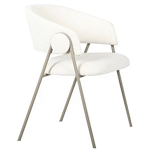 CADEIRA MALLET BASE CHAMPAGNE NUDE BOUCLE
