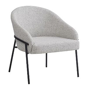 POLTRONA VIDEIRA BASE PRETO LINHO RUSTICO CLARO