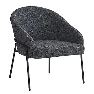 POLTRONA VIDEIRA BASE PRETO LINHO RUSTICO GRAFITE