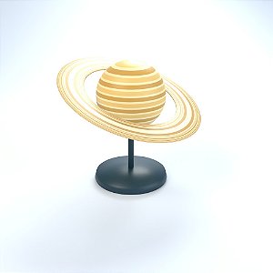 Planeta Saturno de Mesa com Anéis e Base