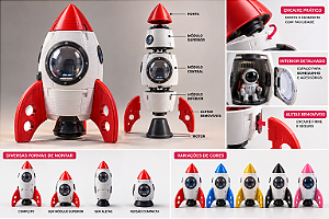 Foguete Espacial Educativo Desmontável