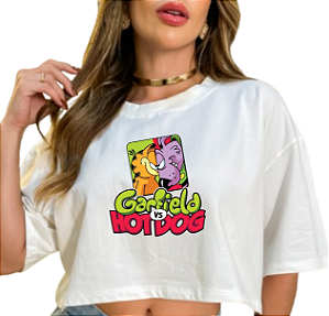 CROPPED GARFIELD -GOLA C - TAMANHO ÚNICO -  100% POLIESTER