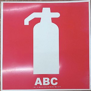 PLACA INDICATIVA DE EXTINTOR PÓ ABC (31x31cm)