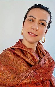 Lenço de seda dupla face