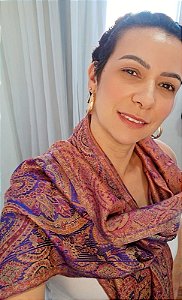 Lenço de seda, dupla face.