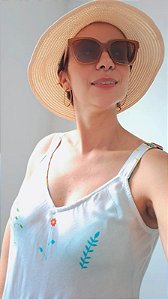 Vestido longo trapézio branco