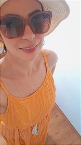 Vestido longo laranja