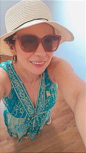 Vestido longo verde/azul