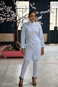 Jaleco Gola Padre Feminino Elegance Branco