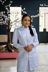 Jaleco Feminino Gola Padre Lady Branco
