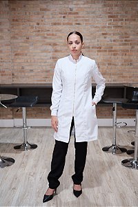 Jaleco Feminino Gola Padre Dinamic Branco