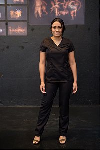 Scrub Feminino Preto Gabardine Anny