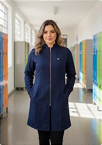 Jaleco Feminino Gola Padre Dinamic Azul Marinho