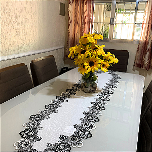 Caminho de Mesa 40x180 Centro de Mesa Guipir Importado Luxo