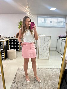 Short saia rosa bebê