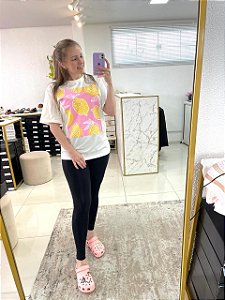 T-shirt alongada limão siciliano