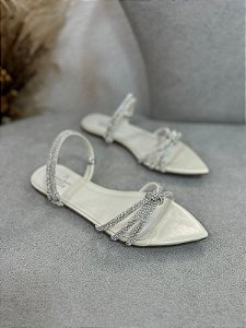 Sandália Bico Folha Off White
