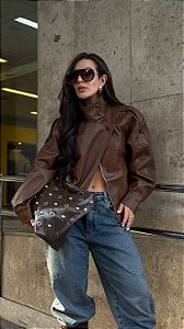 Jaqueta Feminina Zara Couro Marrom