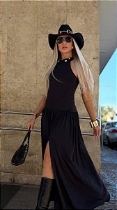Vestido Longo Western Noir Preto