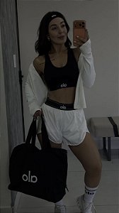 Conjunto Fitness Alo Off White Top e Short