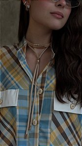 Colar Chocker de Courino Feminino