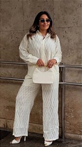 Conjunto Camisa Carol Branco Elegante
