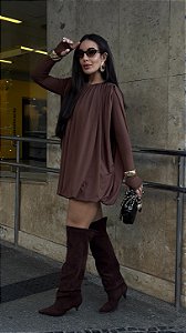 Vestido Anabella Curto Marrom