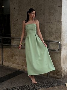 Vestido Candy Gaby Verde Menta Longo