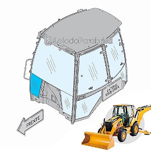 Vidro Parabrisa Inferior Direito Retroescavadeira Caterpillar 416E