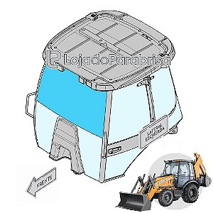 Vidro Parabrisa Superior Retroescavadeira Case 580N e M