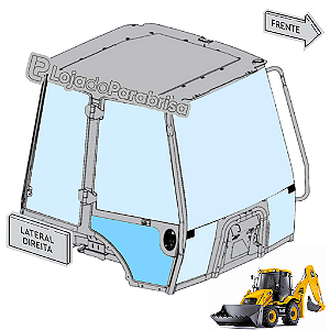 Vidro Porta Direita Inferior Retro JCB 3CX 334/Y0834