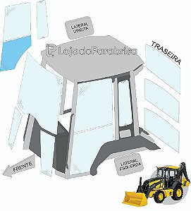 Vidro Inferior Porta Direita - John Deere 310K / 310L - T214548