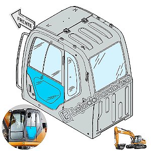 Vidro Inferior da Porta Escavadeira Case CX220B 87333378