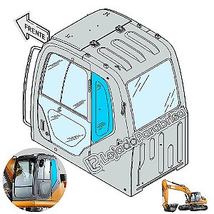 Vidro Lateral Traseiro Esquerdo Escavadeira Case CX220B