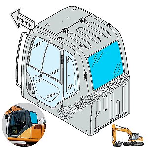 Vidro Vigia Traseiro Escavadeira Case CX220B