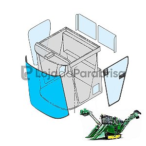 Vidro Parabrisa Colheitadeira Jonh Deere 3510/3520