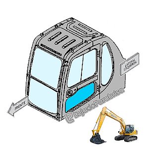 Vidro Inferior da Porta Komatsu PC200-6 20Y-54-35721
