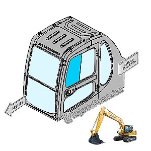 Vidro Superior da Porta Komatsu PC200-6 20Y5435831