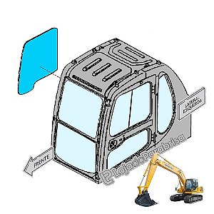 Vidro Lateral Direito (Lança) Komatsu PC200-6 20Y5435132