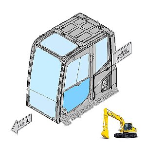 Vidro Inferior Porta Escavadeira Komatsu PC200-8 20Y5311451