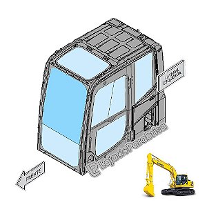Para-brisa Superior Escavadeira Komatsu PC200-8 20Y5311520