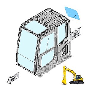 Vidro Vigia Traseiro Escavadeira Komatsu PC200-8 20Y5311271