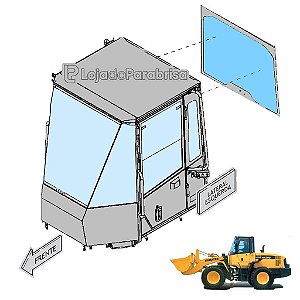 Vidro Vigia Traseiro Carregadeira Komatsu WA200-5 4169263571
