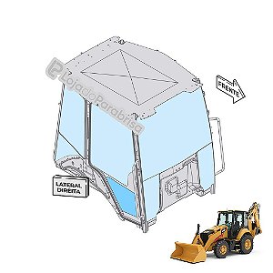 Vidro Inferior da Porta Direita Caterpillar 416 F F2 3822269