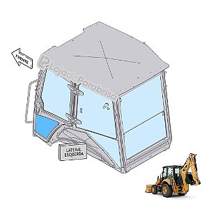 Vidro Inferior Porta Esquerda Caterpillar 416 F F2 3822263