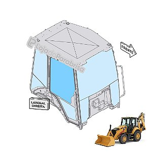 Vidro Superior da Porta Direita Caterpillar 416 F F2 3822274