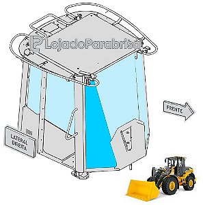 Parabrisa Lateral Direito Carregadeira Jonh Deere 524K T230095