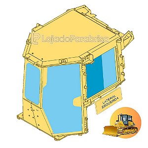 Vidro Janela da Frente Esquerda Trator Komatsu D51