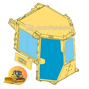 Vidro da Porta Direita Trator Komatsu D51