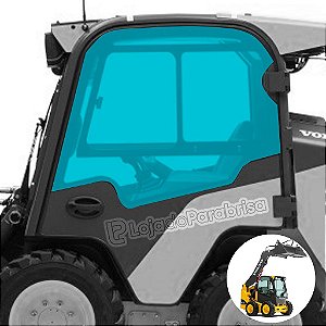 Vidro Porta Esquerda (Sem Janela) Mini Volvo Mc90 /Jcb 190